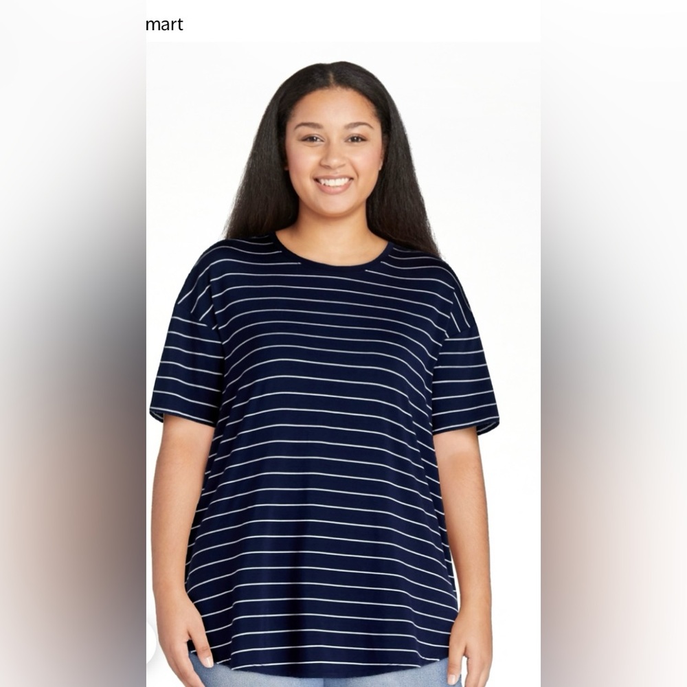 🔴 3/$12 Time and Tru Women’s Navy and White Striped Tunic! NWT!